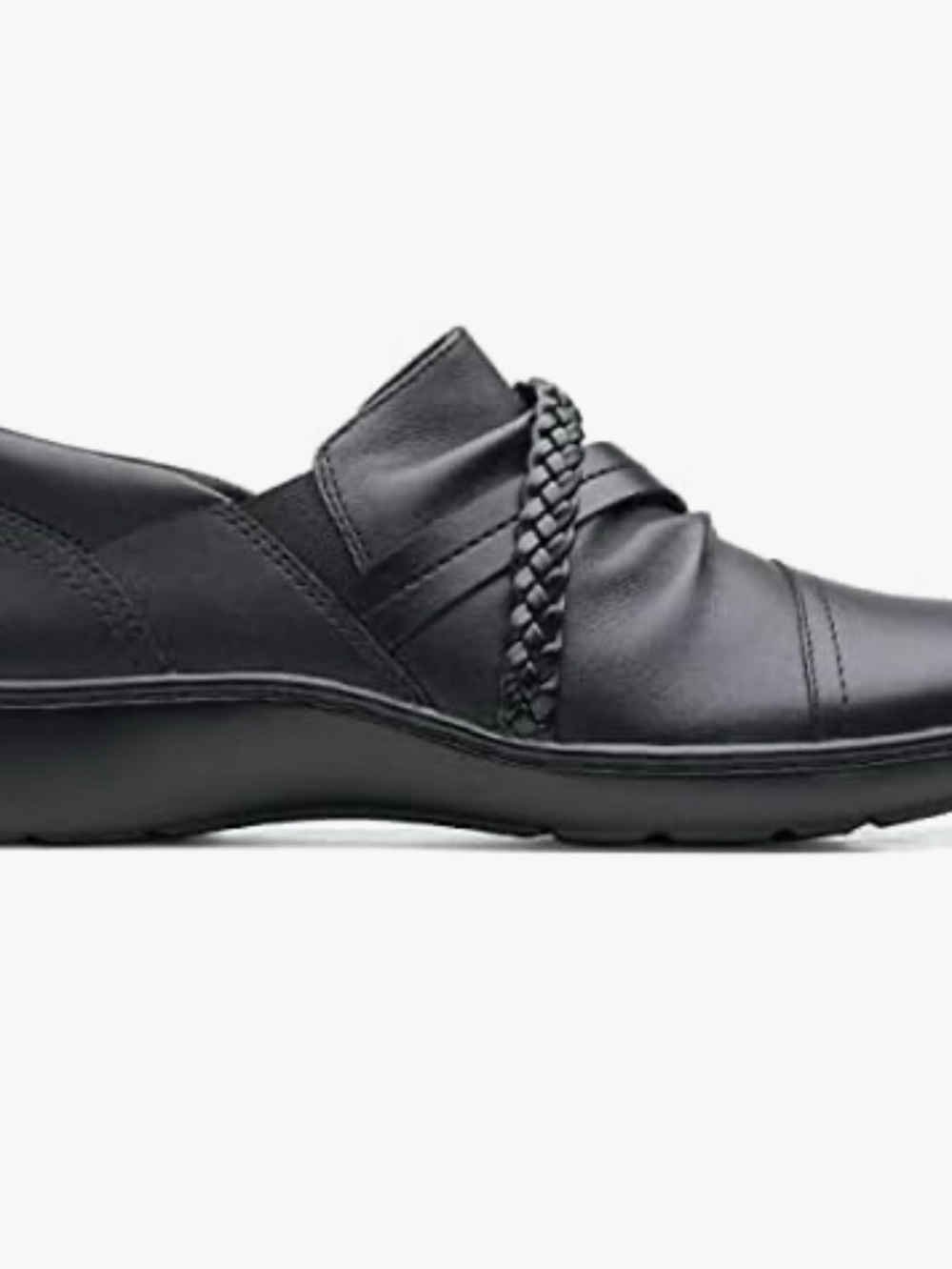 Clarks Black Casual Slip-On Shoes Cora braid shoes slip on